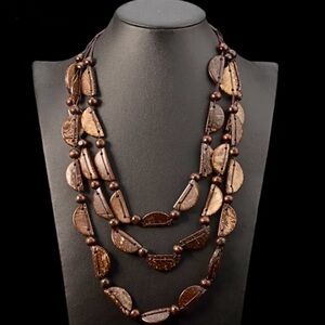Boho Layered Wood Necklace!